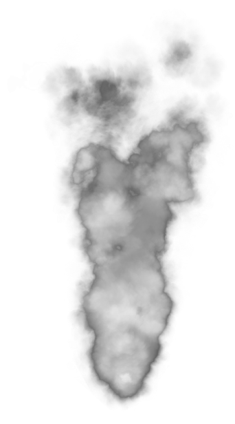 a black smoke cloud on a white background