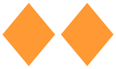 an orange and white diamond logo