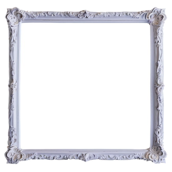 a white frame with roses on it