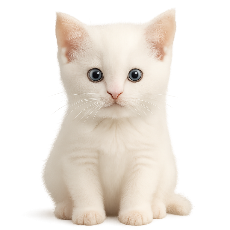 white kitten with blue eyes