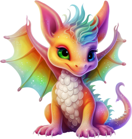 a cute little dragon sitting on the ground
