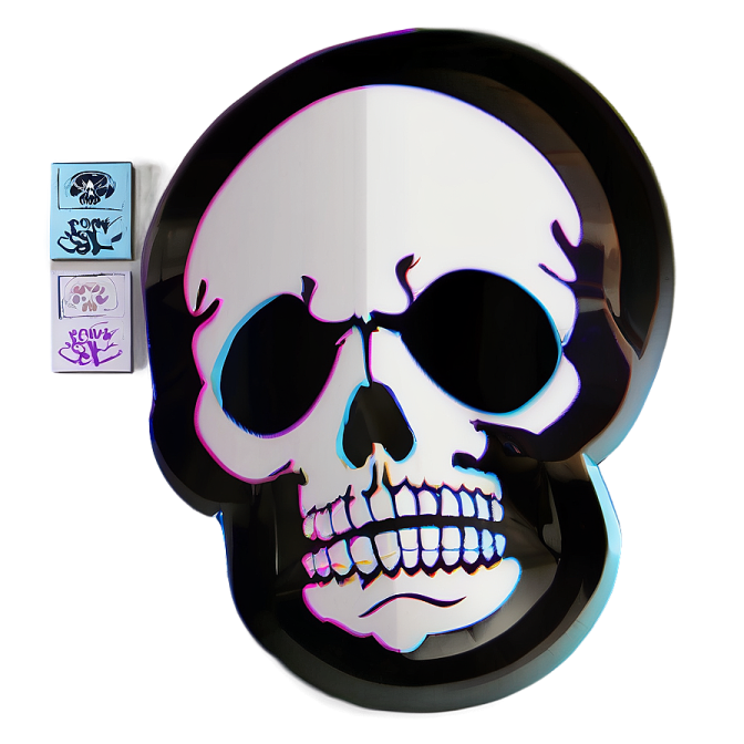 a white and black skull