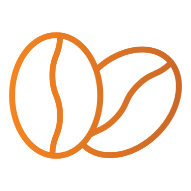 a coffee bean icon on a white background