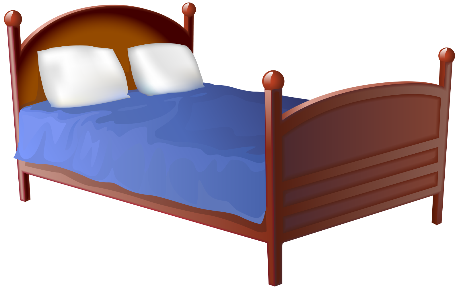 a bed with two pillows on it