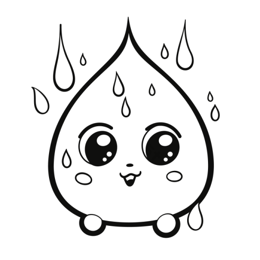a black and white drawing of a teary face