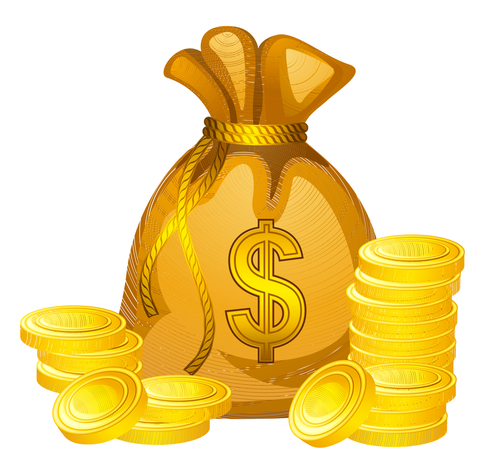 a bag full of gold coins