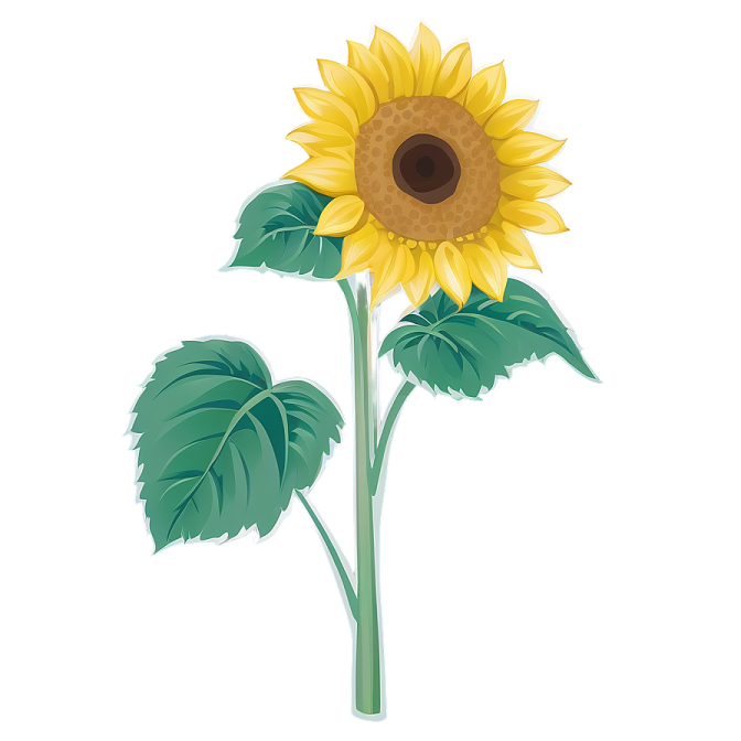 a sunflower on a white background