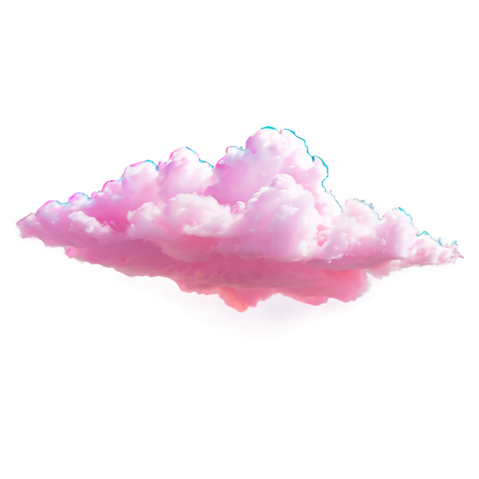 a pink cloud floating in the air