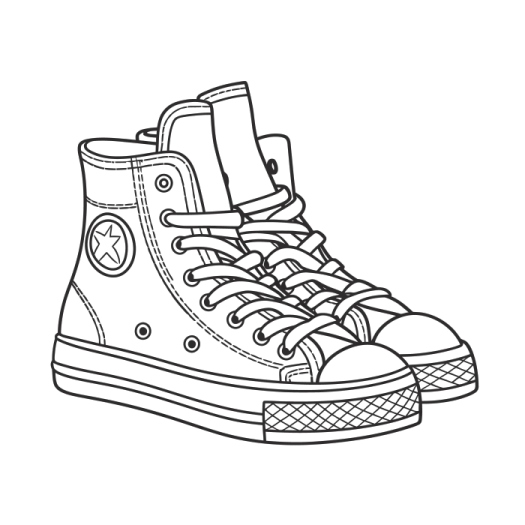 a drawing of a pair of sneakers
