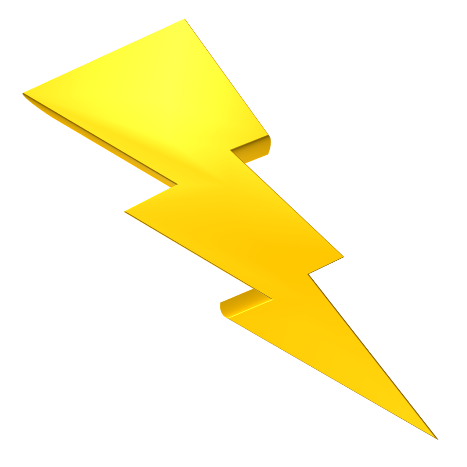 a yellow lightning bolt
