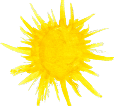 a yellow sun on a white background
