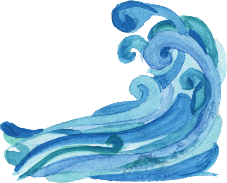 a watercolor drawing of a wave
