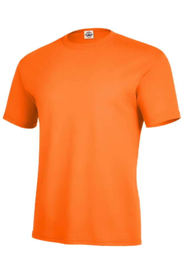 an orange t - shirt on a white background