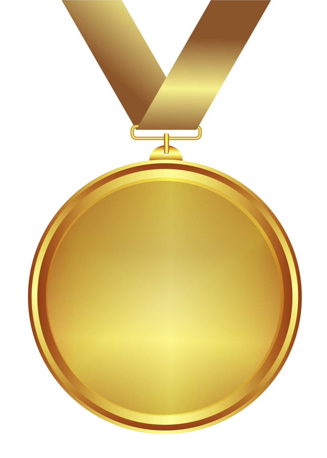 a gold medal on a white background