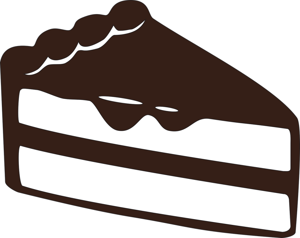 a piece of cake on a white background