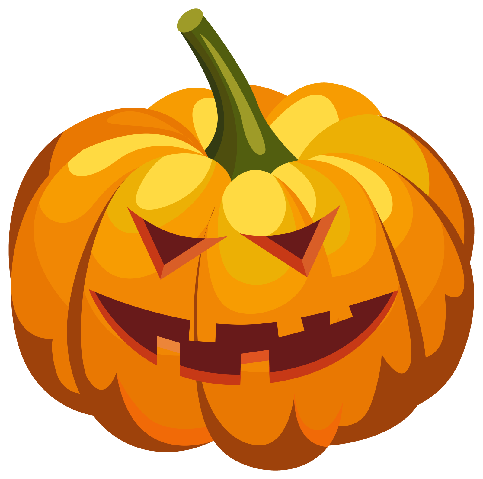 an orange pumpkin with a green leaf on top