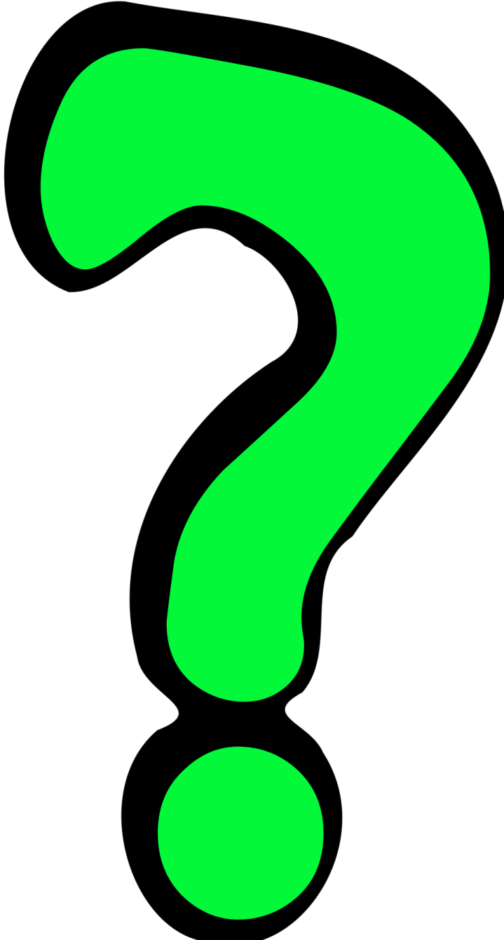 a green question mark