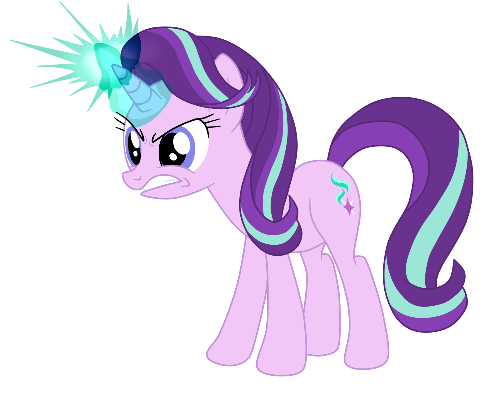 a pinkie pony with green hair and blue eyes