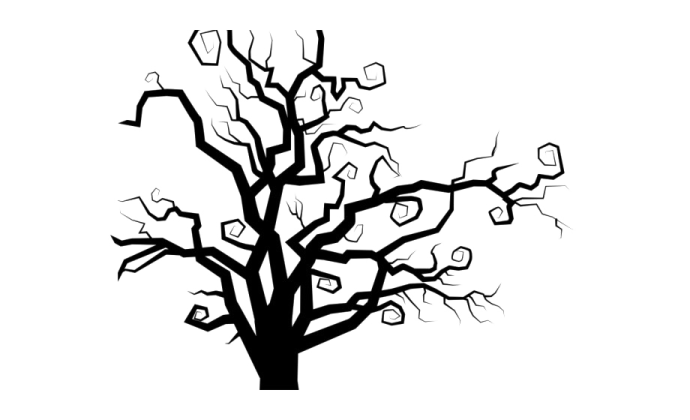 a black and white silhouette of a tree