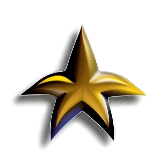 a gold star on a white background