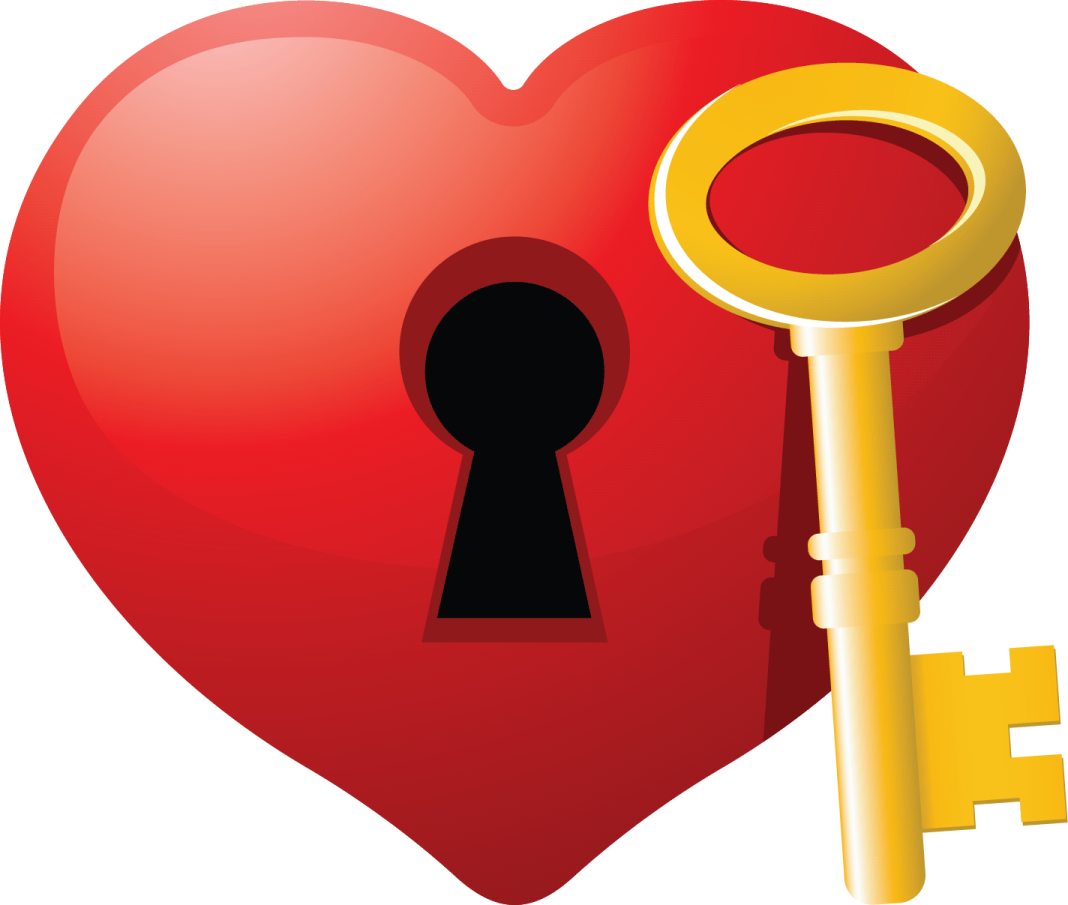a heart with a key to it