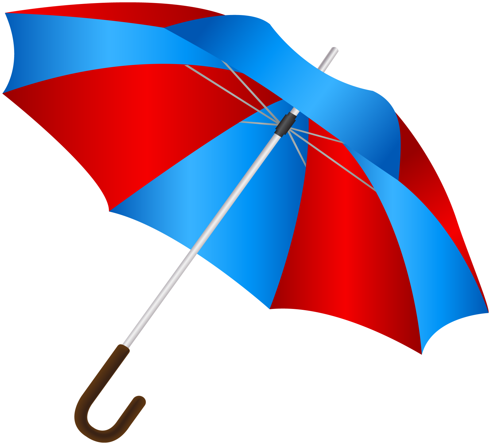 a red and blue umbrella