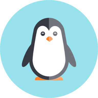 an image of a penguin in a circle