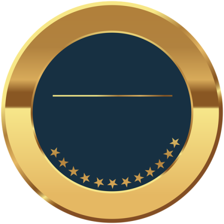 a gold medal with five stars on it