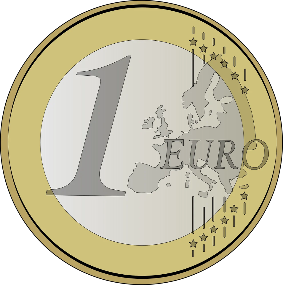 a coin with the number one on it