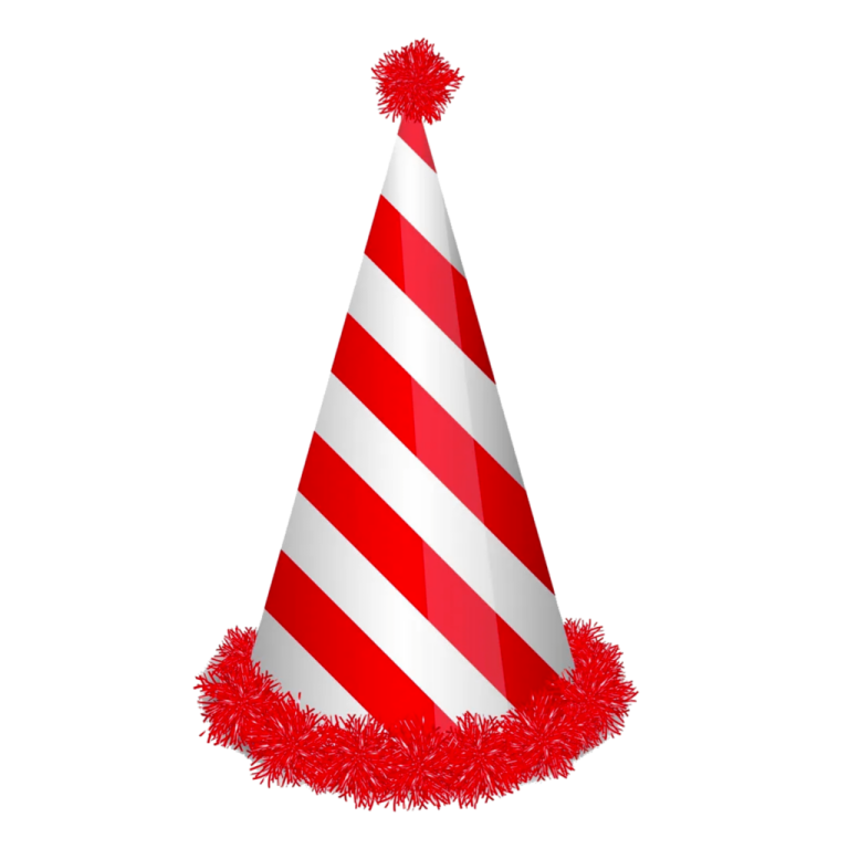 a red and white striped christmas hat