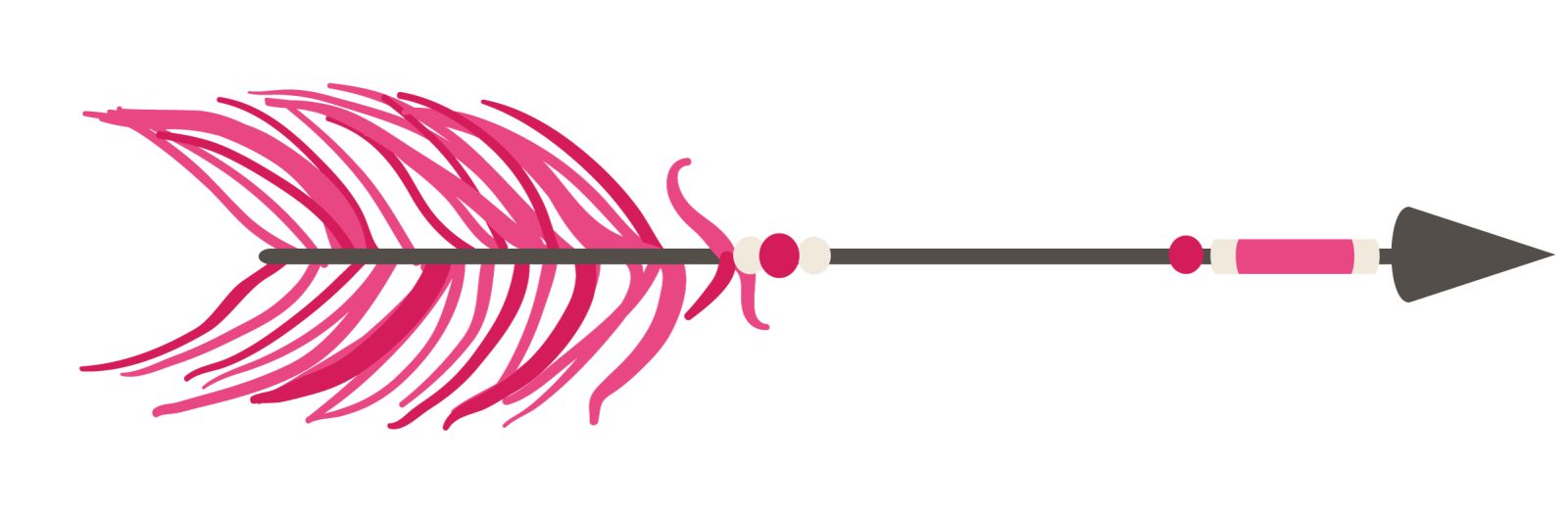 a pink arrow with an arrow in the middle