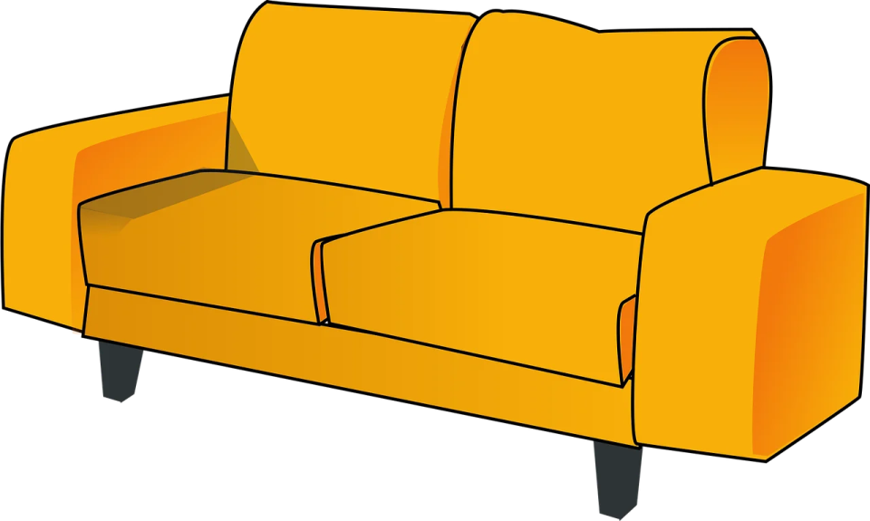an orange couch