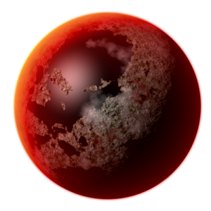 an image of a red planet with a white background