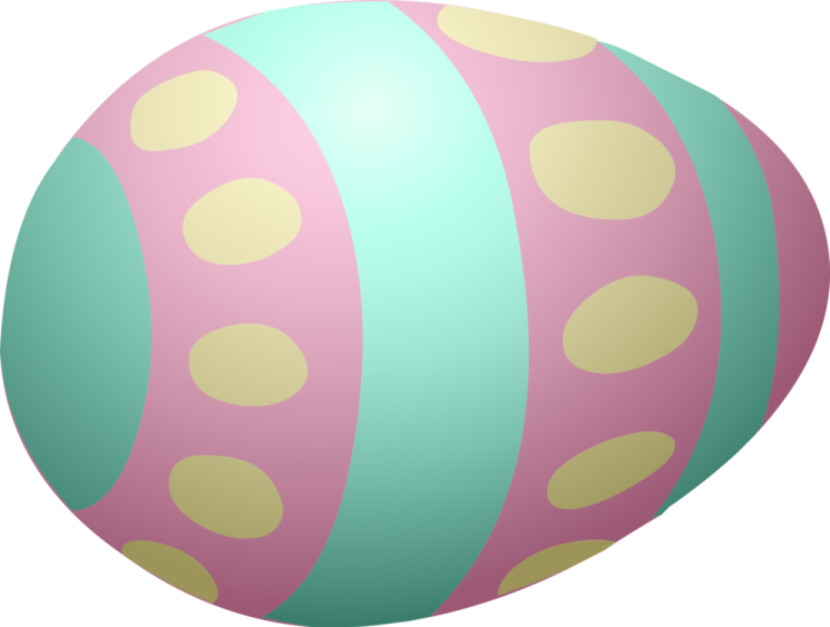 a pink and green easter egg