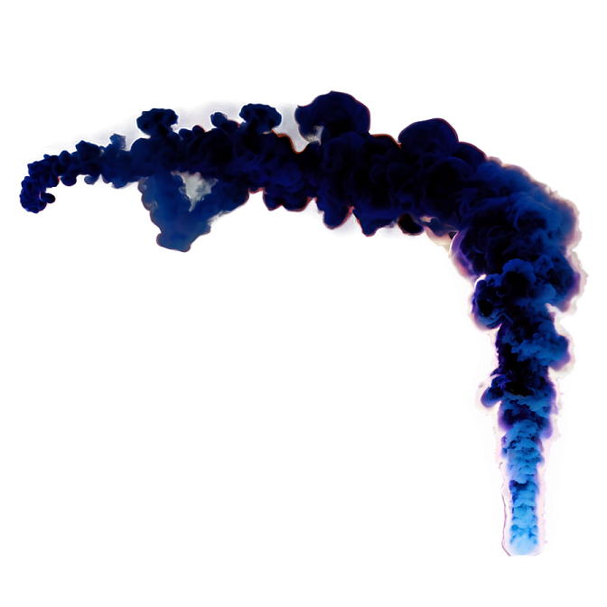 the smoke is black and blue