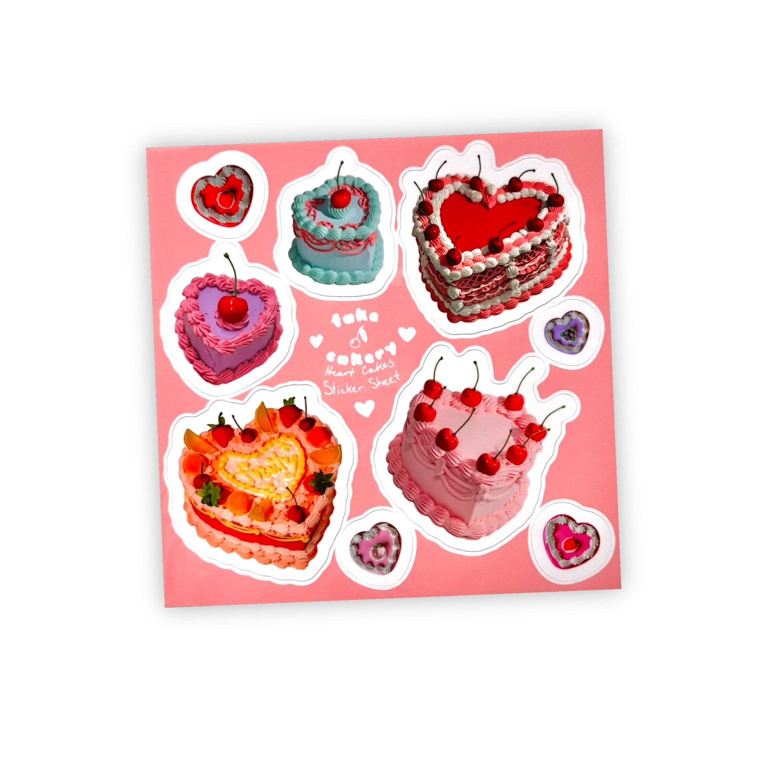 a card with different cakes on it