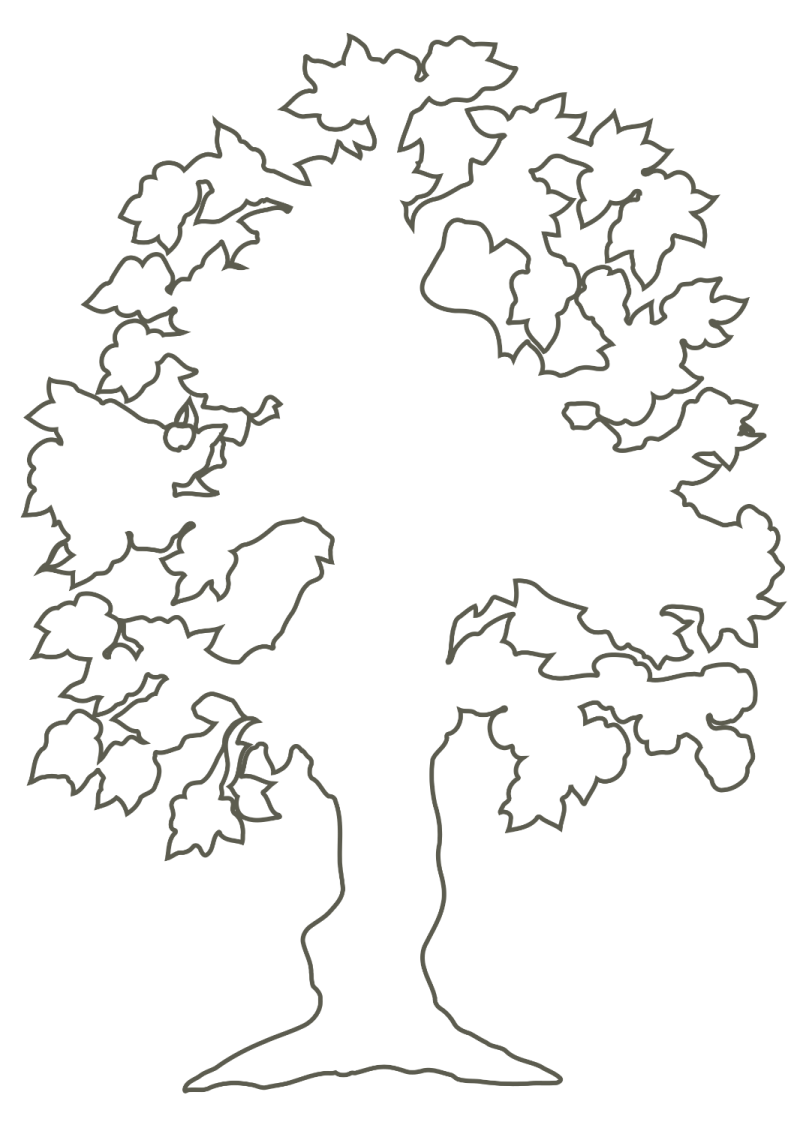 a black and white drawing of a tree