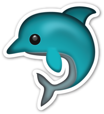 a dolphin sticker on a white background