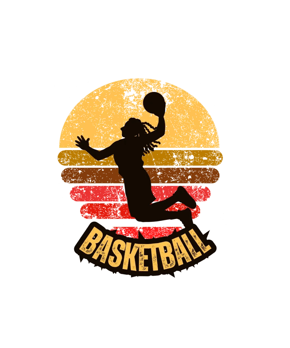 a silhouette of a basketball player with the sun in the background