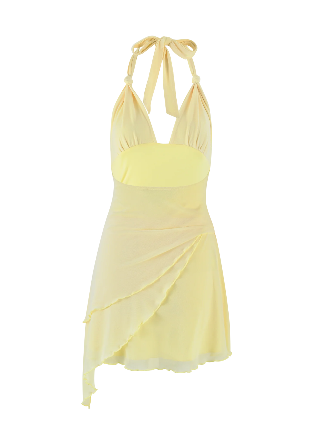 a woman in a yellow dress