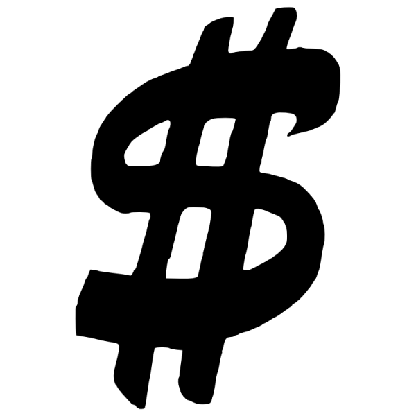a black and white dollar sign