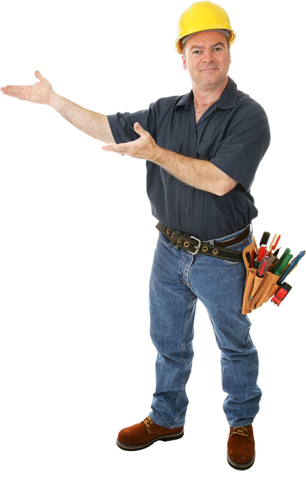 a man wearing a hard hat