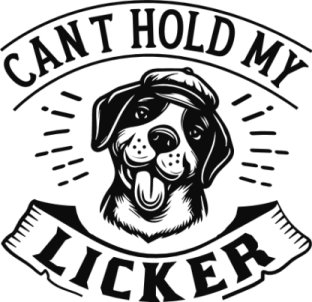 a black and white image of a dog with the words can hold my beer