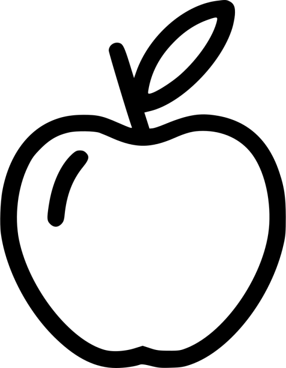 a black and white apple