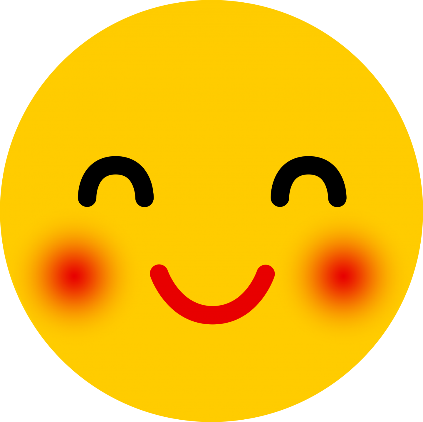 a yellow smiley face with red eyes