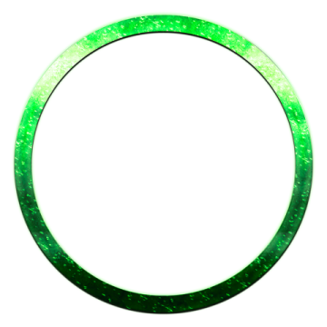 a green ring on a white background