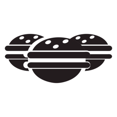 a black and white image of a hamburger