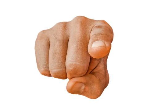 a fist in the shape of a hand
