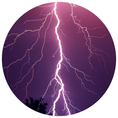 a circle with lightning in the middle