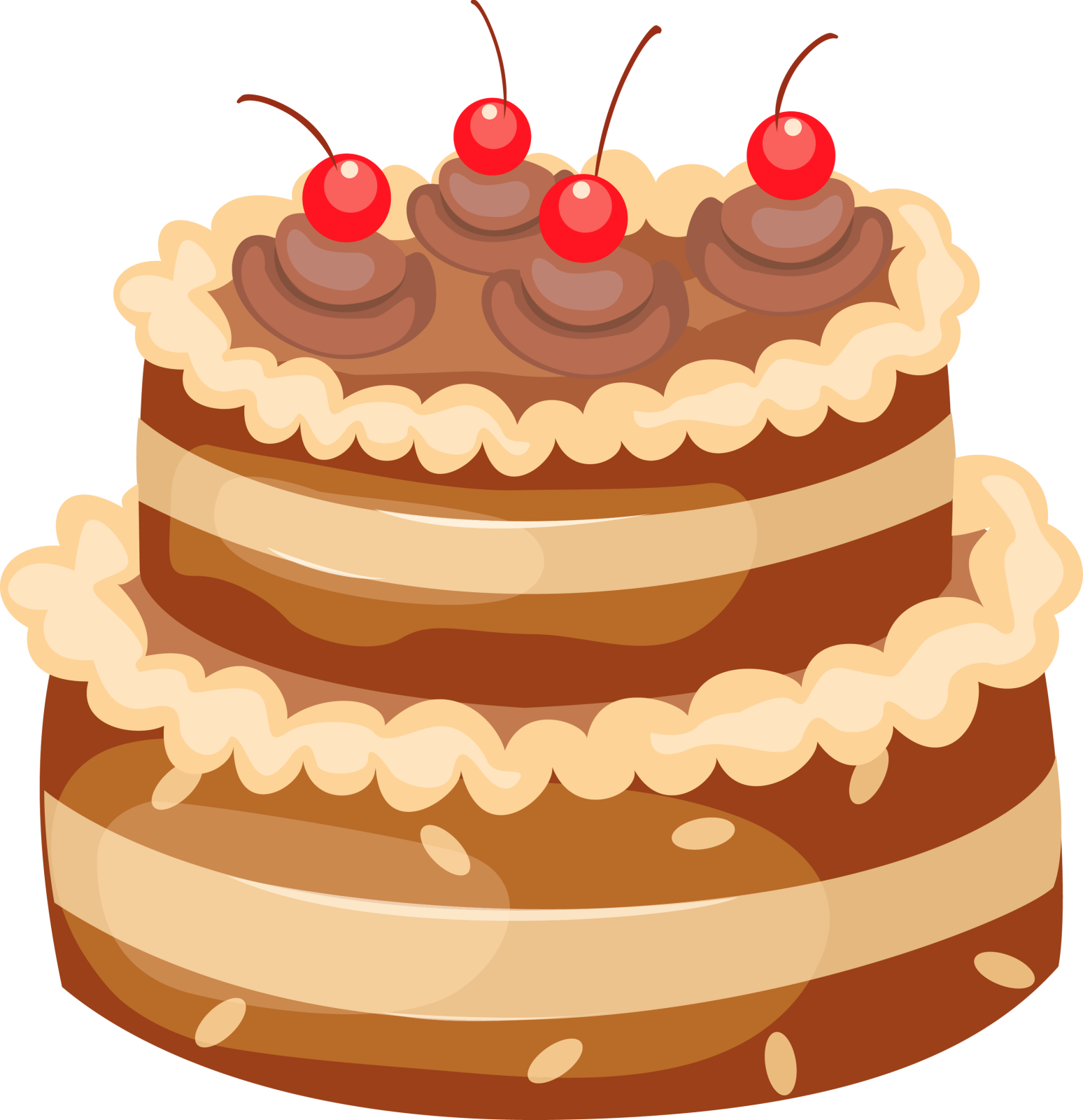 a chocolate cake with cherries on top